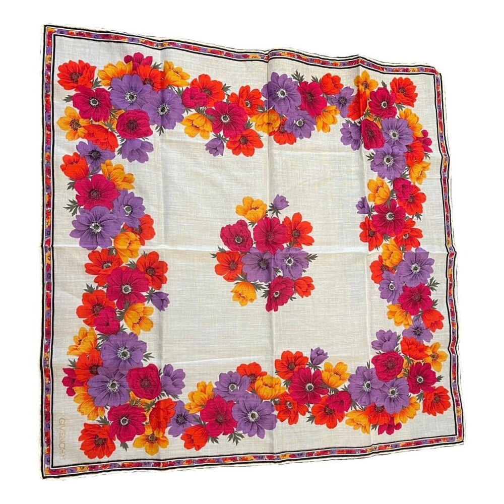 GWP - Floral Cotton Givenchy Scarf / Handkerchief